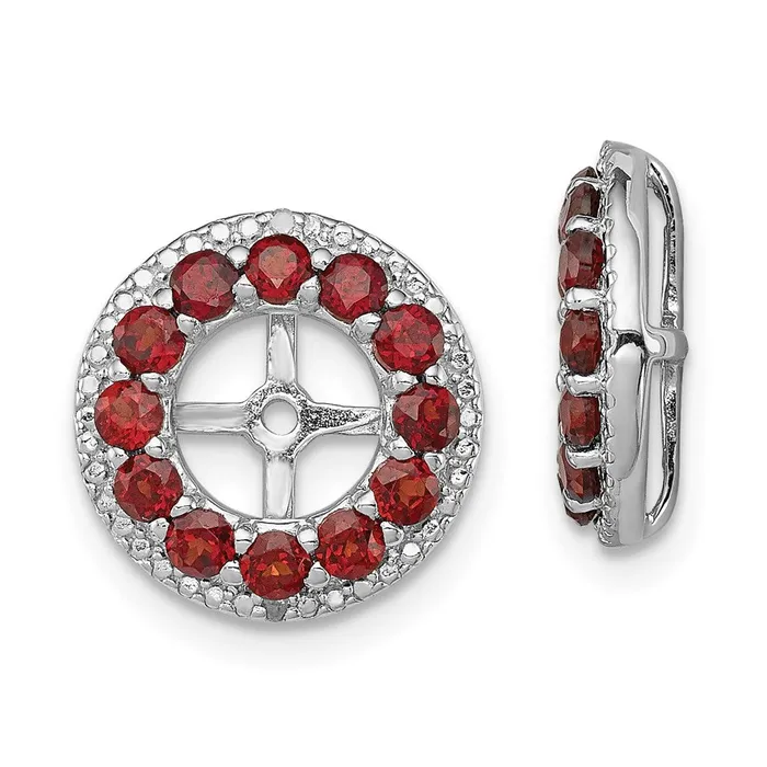Sterling Silver Rhodium Diamond u0026 Garnet Earring Jacket Goldia Earrings