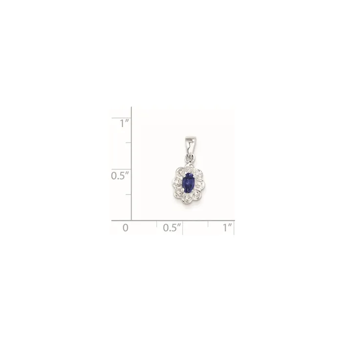 Sterling Silver Rhodiumplated Tanzanite u0026 Diamond Pendant Goldia Necklaces