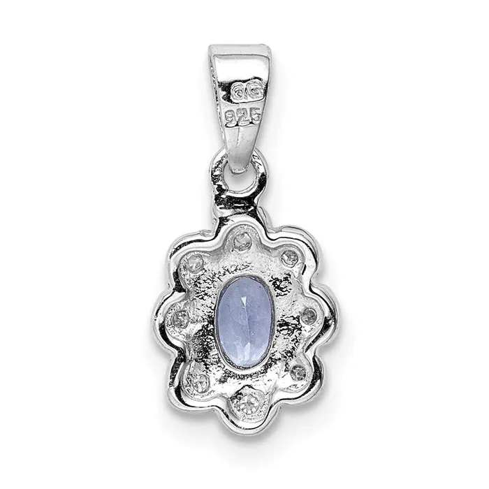 Sterling Silver Rhodiumplated Tanzanite u0026 Diamond Pendant Goldia Necklaces