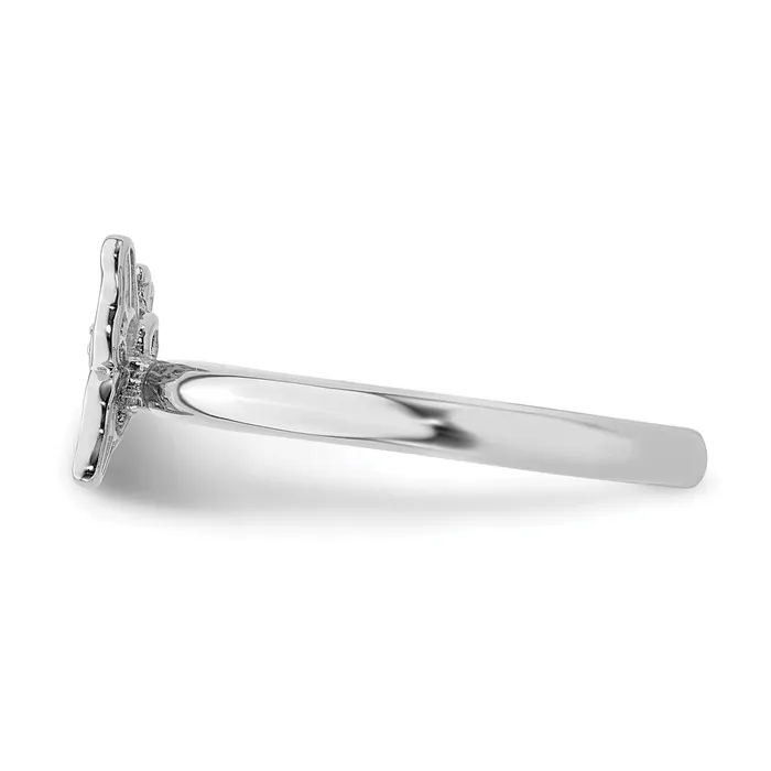 Sterling Silver Stackable Expressions Rhodium Butterfly wDiamond Ring Goldia Rings