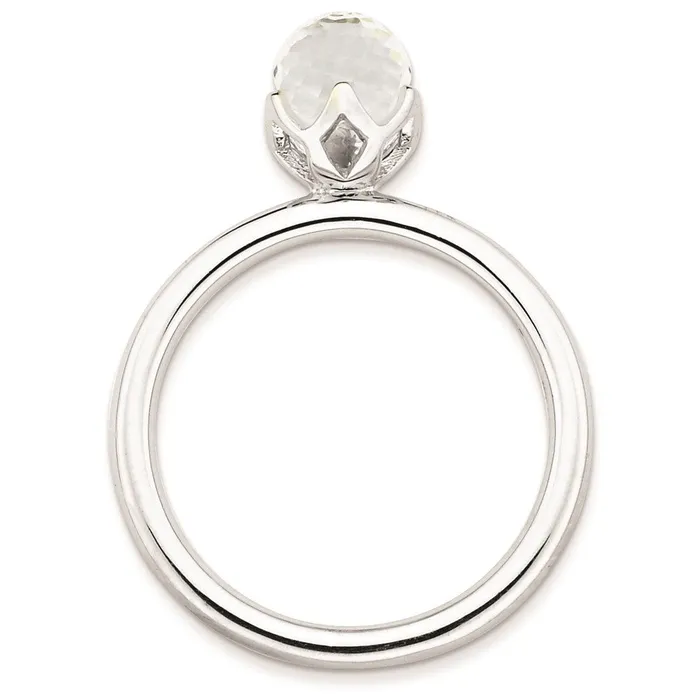 Sterling Silver Stackable Expressions White Topaz Briolette Ring Goldia Rings