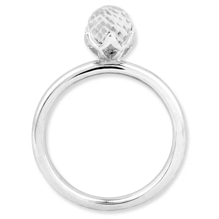 Sterling Silver Stackable Expressions White Topaz Briolette Ring Goldia Rings