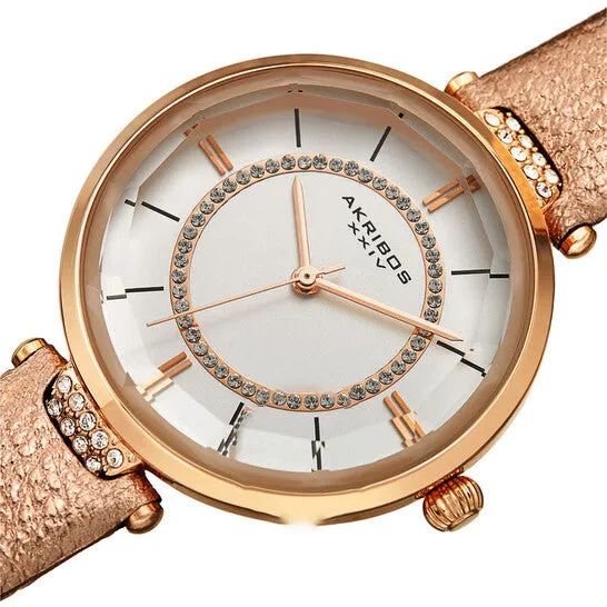Watches JMS always Original Akribos XXIV Quartz White Dial Ladies Watch AK1116PK Watches JMS always Original Akribos XXIV Quartz White Dial Ladies Watch AK1116PK