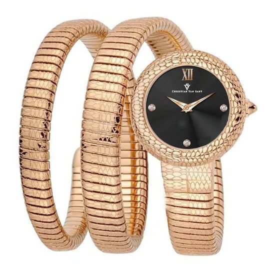 Watches JMS always Original Christian Van Sant Naga Quartz Black Dial Ladies Watch CV0890 Watches JMS always Original Christian Van Sant Naga Quartz Black Dial Ladies Watch CV0890