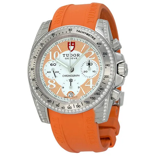 Watches JMS always Original Tudor Chronograph Dial Diamond Orange Rubber Ladies Watch 20310WOASORS Watches JMS always Original Tudor Chronograph Dial Diamond Orange Rubber Ladies Watch 20310WOASORS