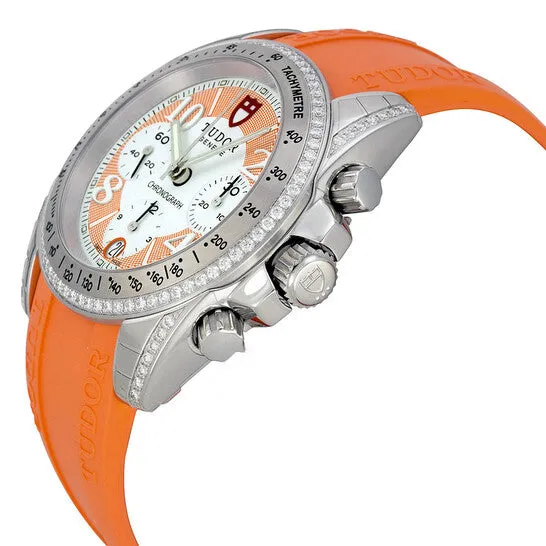 Watches JMS always Original Tudor Chronograph Dial Diamond Orange Rubber Ladies Watch 20310WOASORS Watches JMS always Original Tudor Chronograph Dial Diamond Orange Rubber Ladies Watch 20310WOASORS