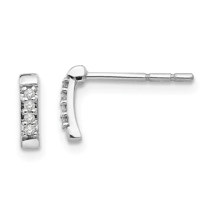 White Ice Sterling Silver Rhodiumplated Diamond Post Earrings Goldia Earrings