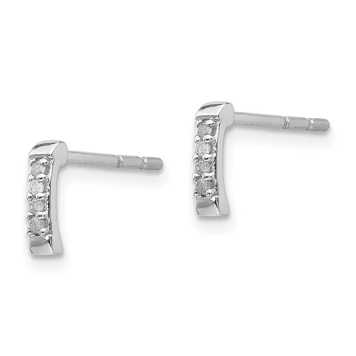 White Ice Sterling Silver Rhodiumplated Diamond Post Earrings Goldia Earrings