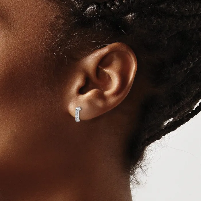 White Ice Sterling Silver Rhodiumplated Diamond Post Earrings Goldia Earrings