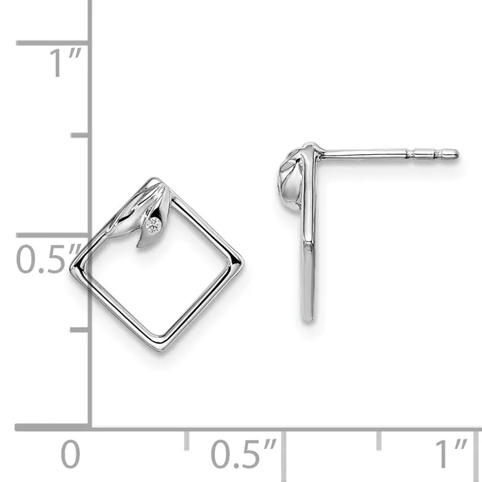 White Ice Sterling Silver Rhodiumplated Diamond Post Earrings Goldia Earrings